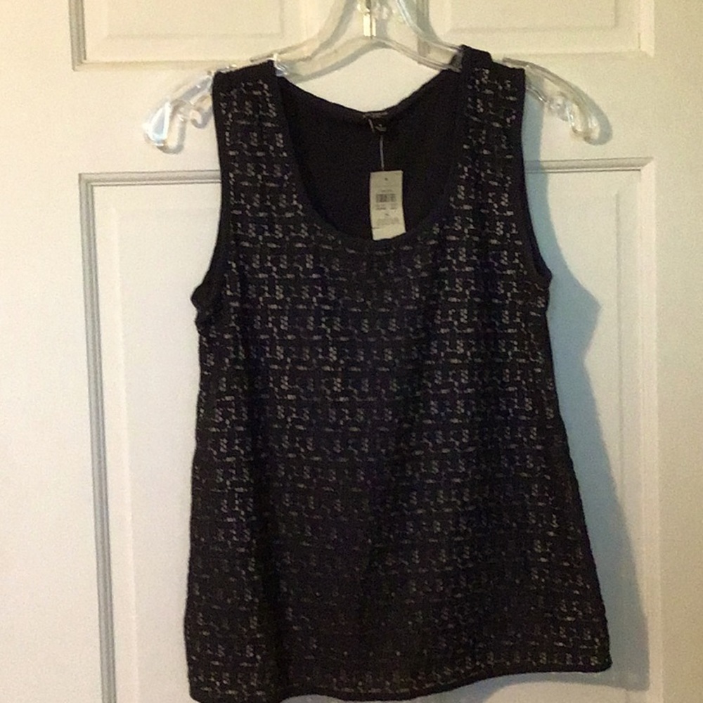 Ann Taylor black lace tank top